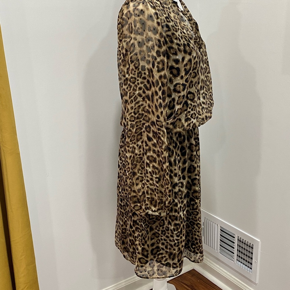 White House Black Market Leopard Print Long Sleeve Dress - Picture 8 of 9